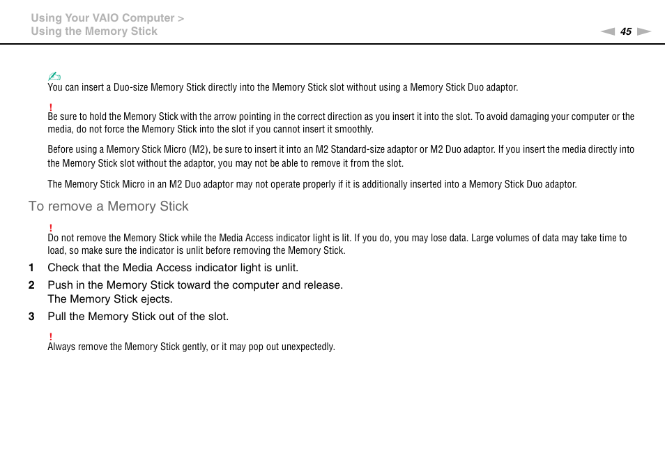 Sony VGN-Z790D User Manual | Page 45 / 205