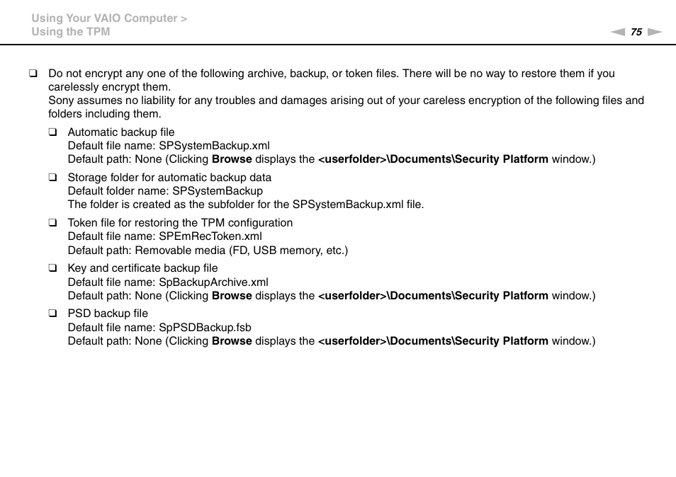 Sony VGN-Z790D User Manual | Page 75 / 205