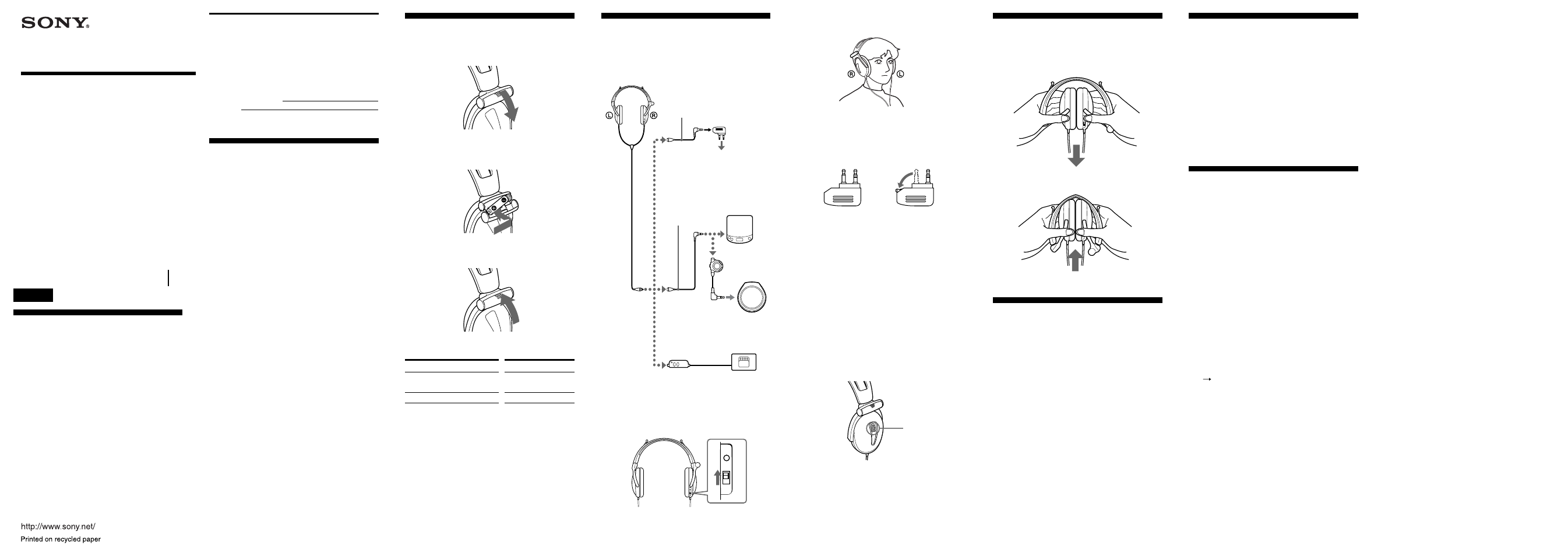 Sony MDR-NC20 User Manual | 2 pages