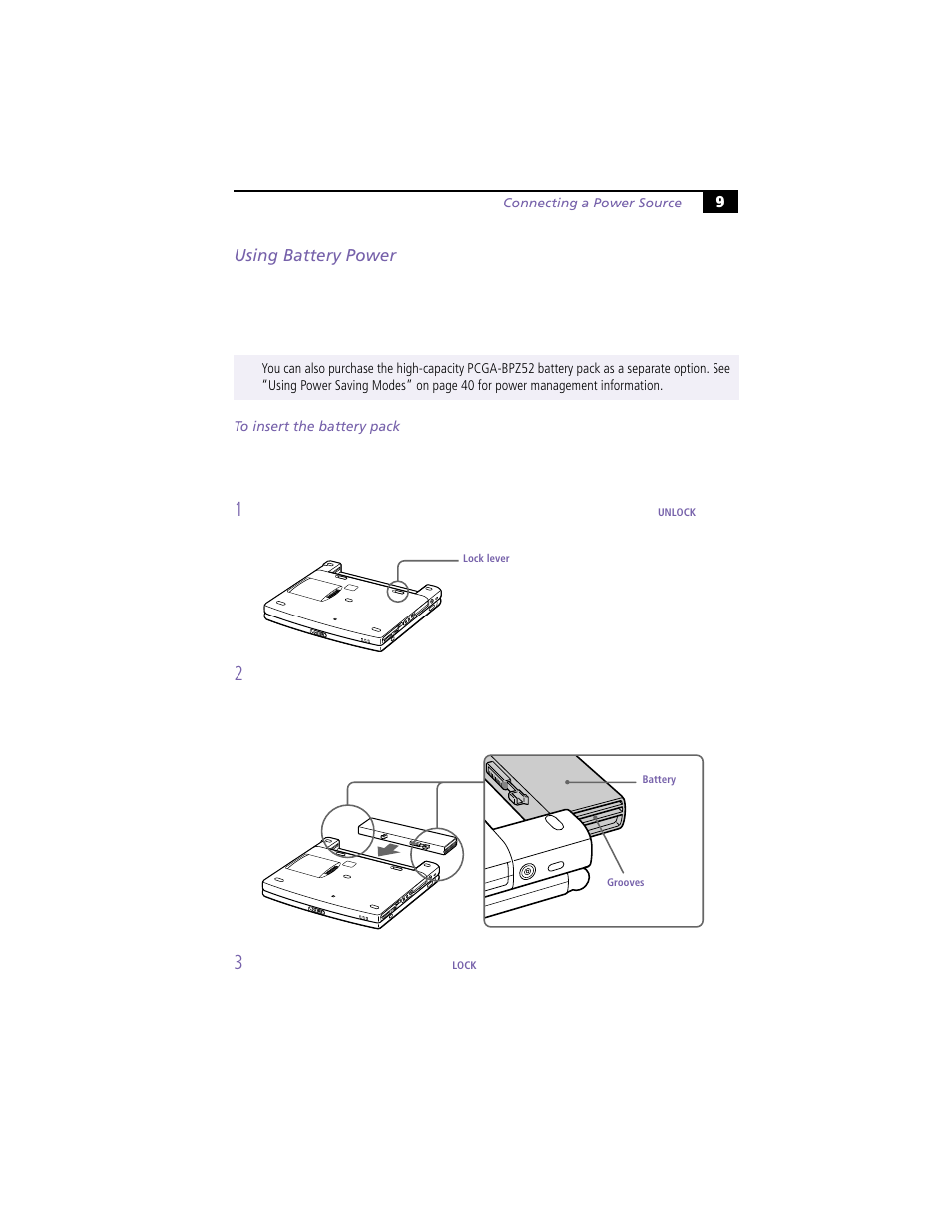 Using battery power | Sony PCG-Z505HE User Manual | Page 19 / 88