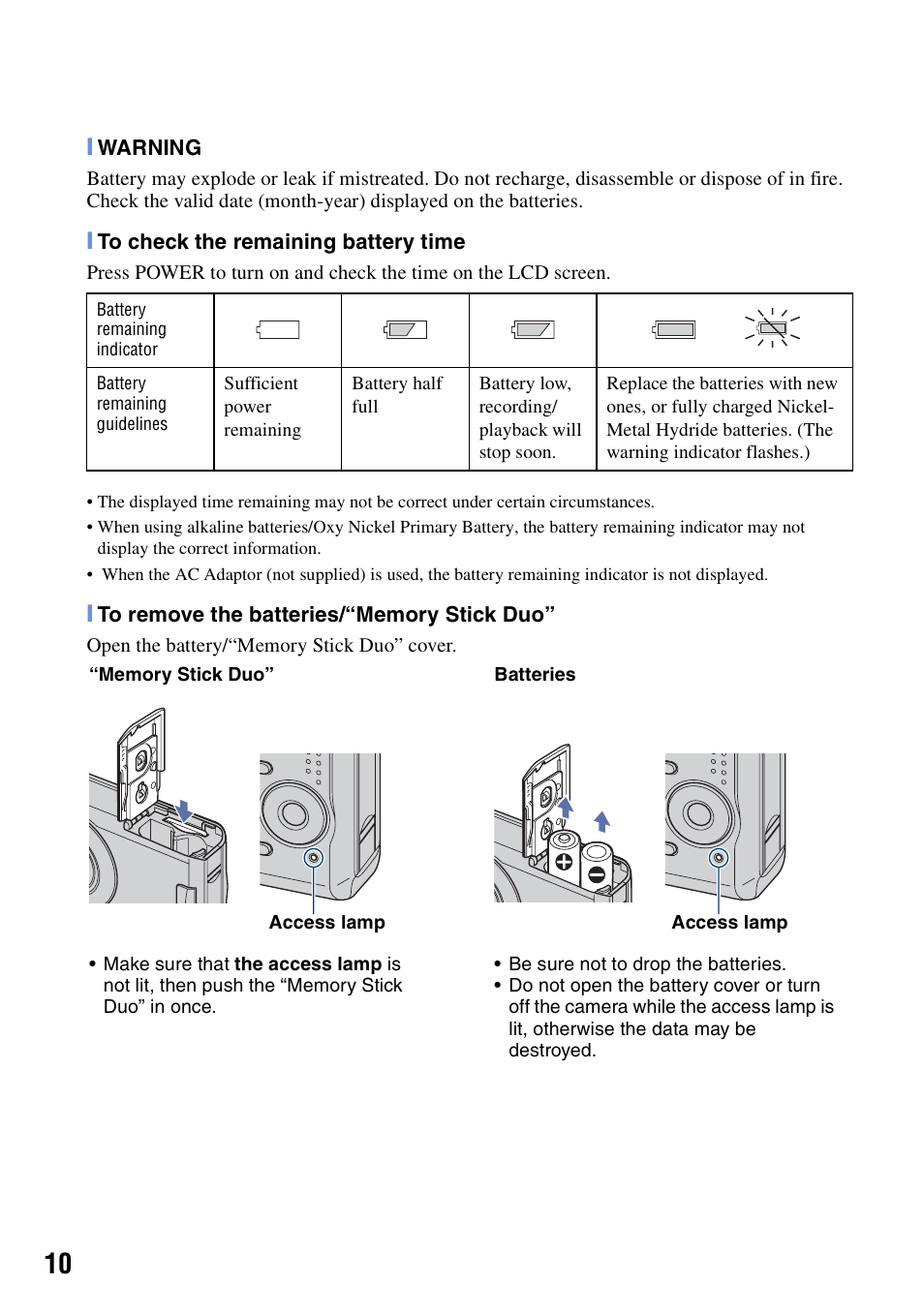 Sony DSC-S650 User Manual | Page 10 / 64