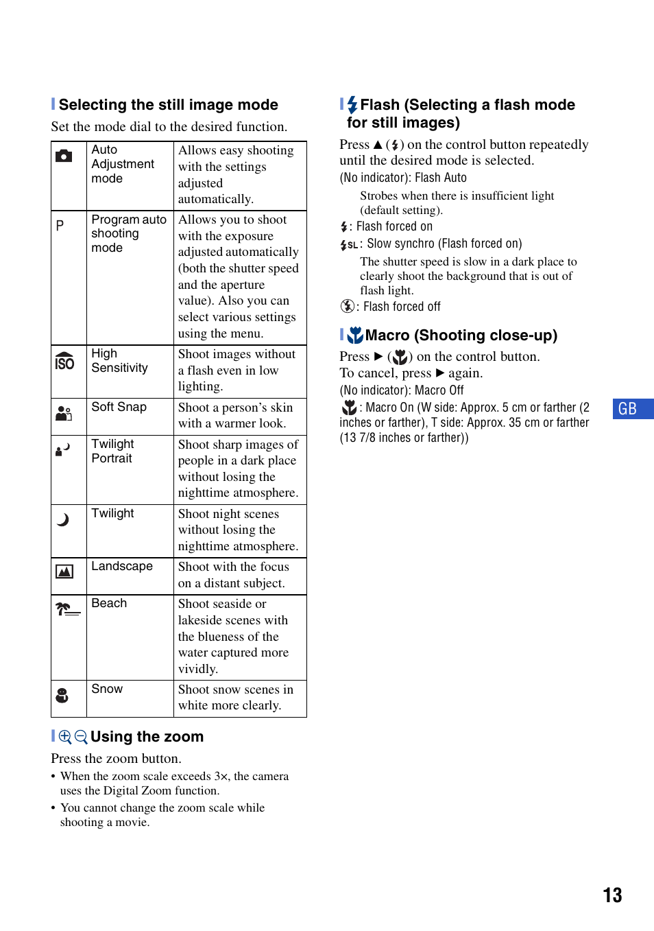 Sony DSC-S650 User Manual | Page 13 / 64