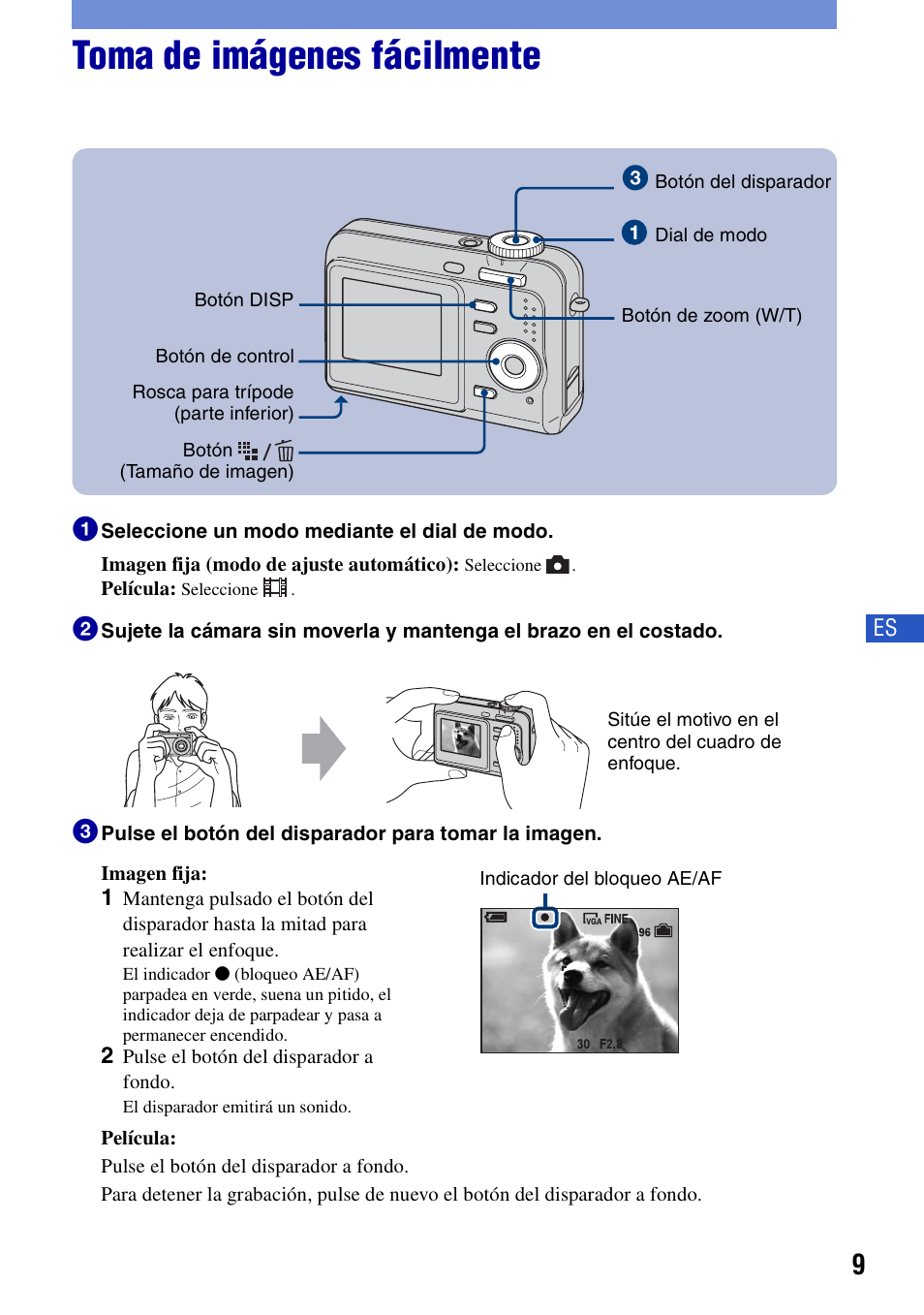 Toma de imágenes fácilmente | Sony DSC-S650 User Manual | Page 39 / 64