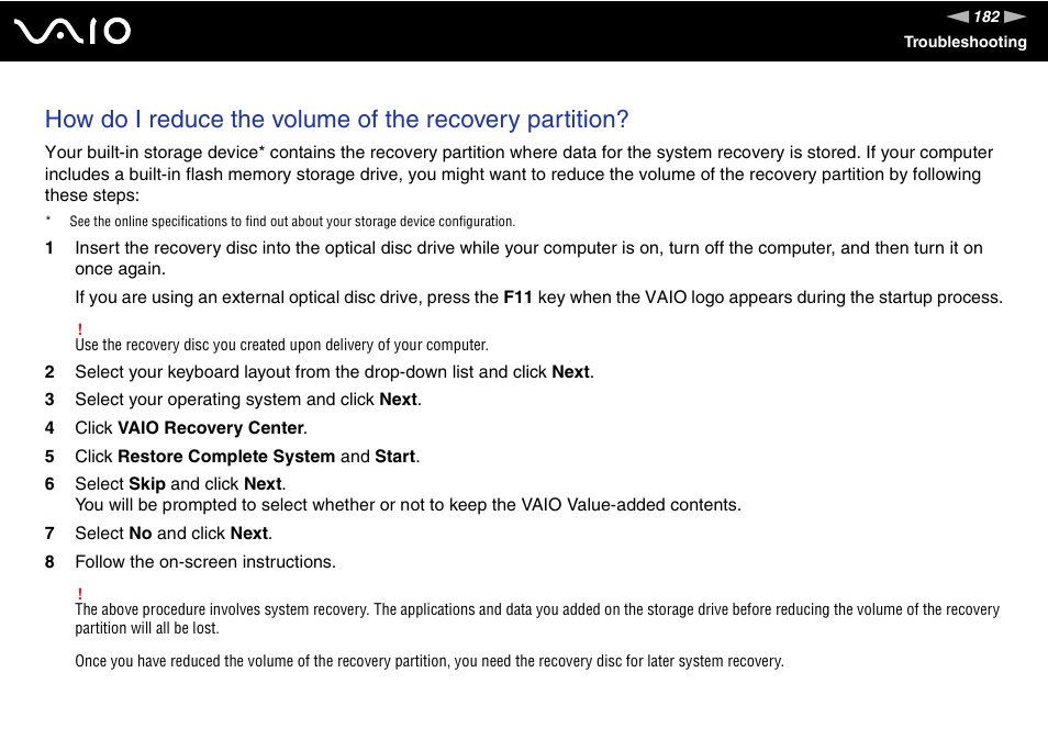 Sony VGN-TT250N User Manual | Page 182 / 228