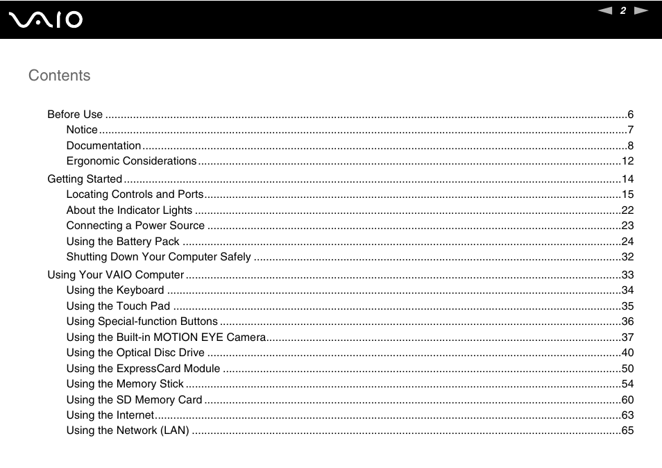 Sony VGN-TT250N User Manual | Page 2 / 228