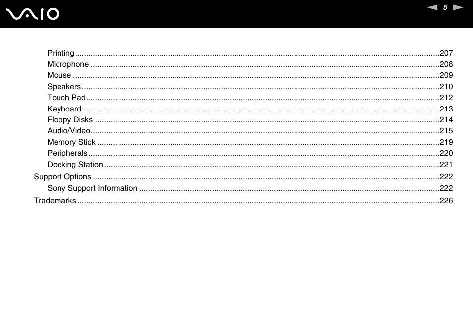 Sony VGN-TT250N User Manual | Page 5 / 228