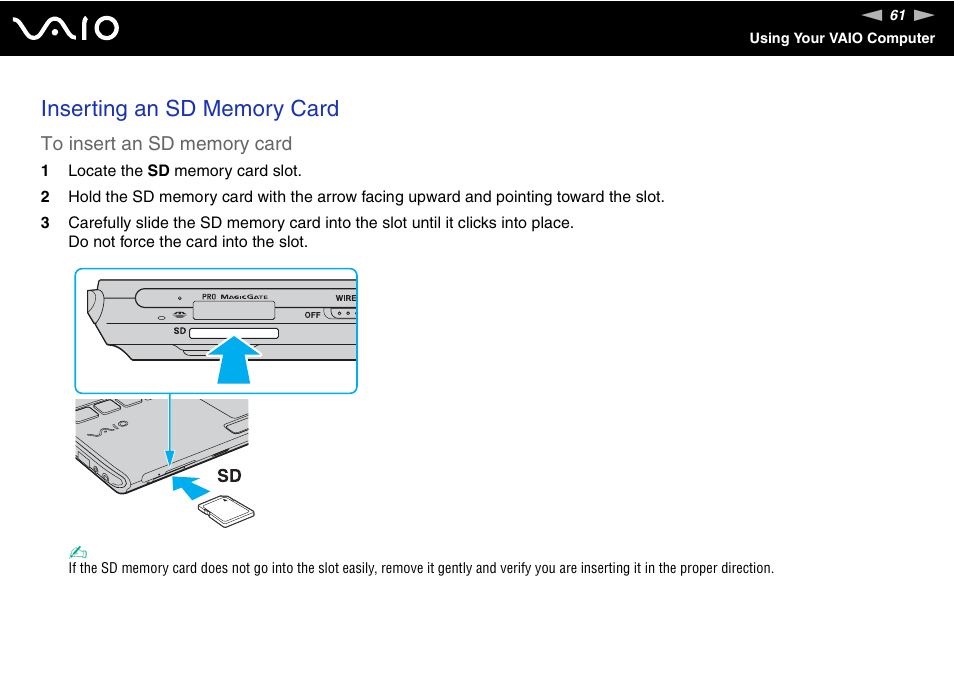 Sony VGN-TT250N User Manual | Page 61 / 228