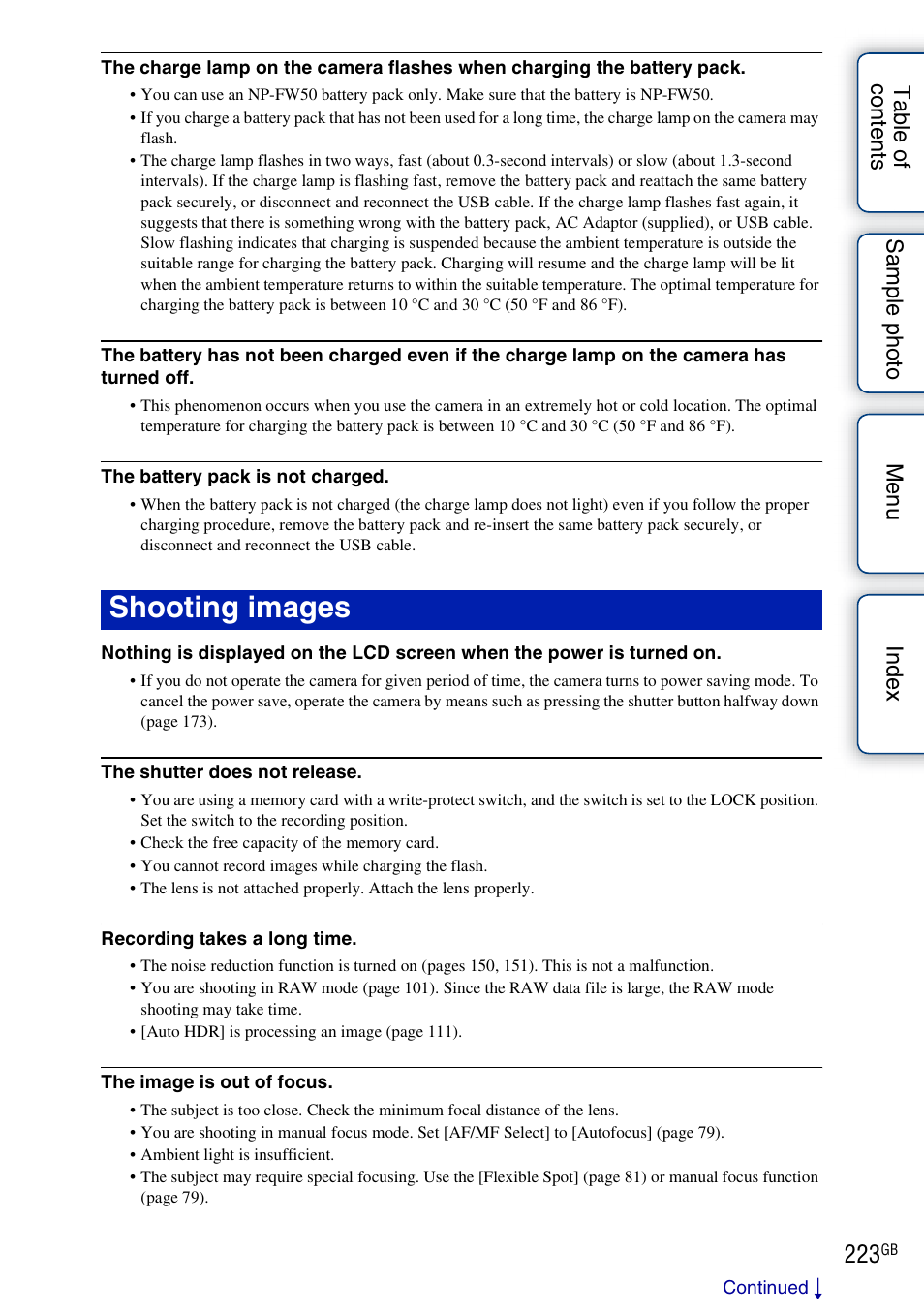 Shooting images | Sony NEX-5R User Manual | Page 223 / 247