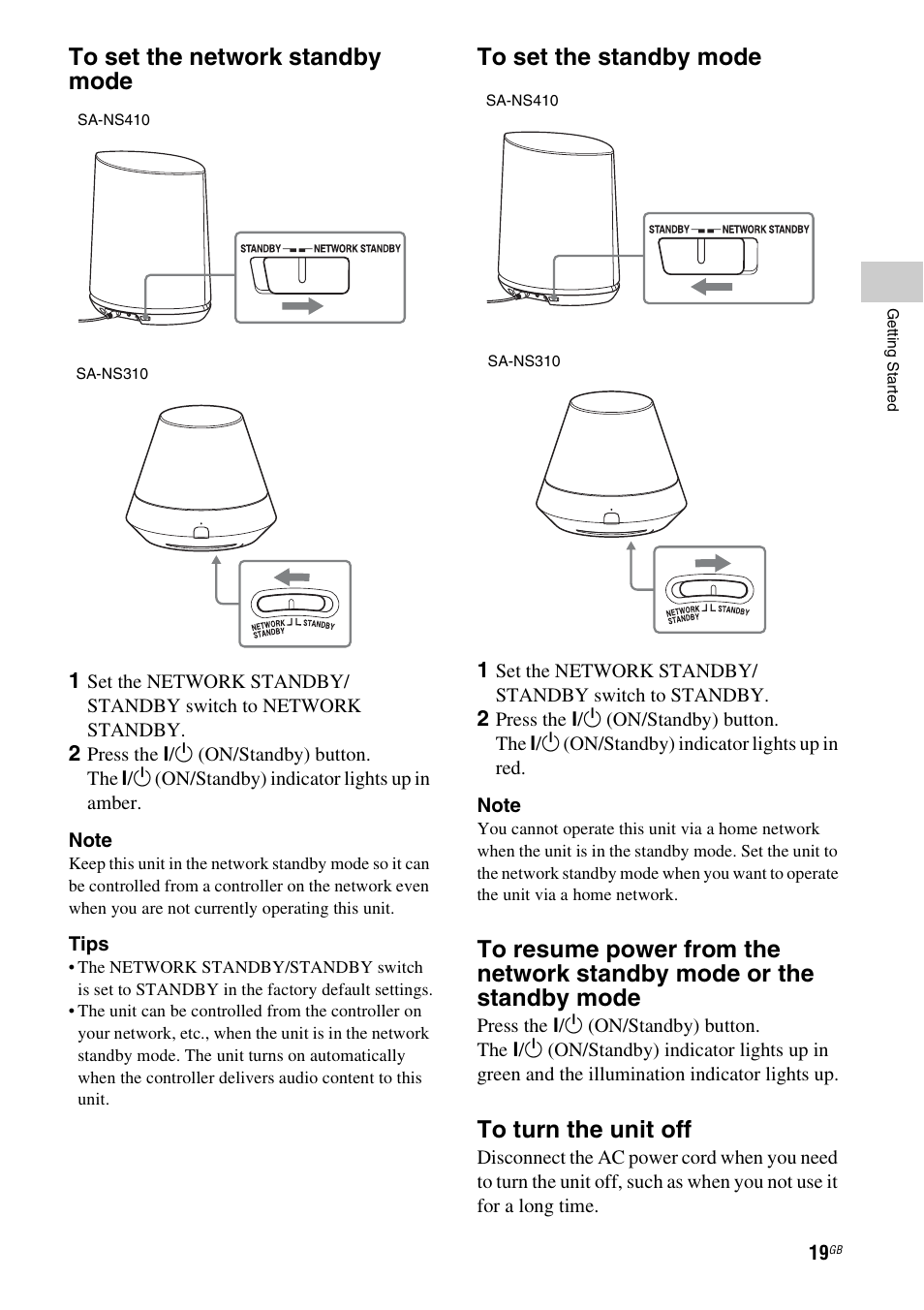 Sony SA-NS310 User Manual | Page 19 / 60