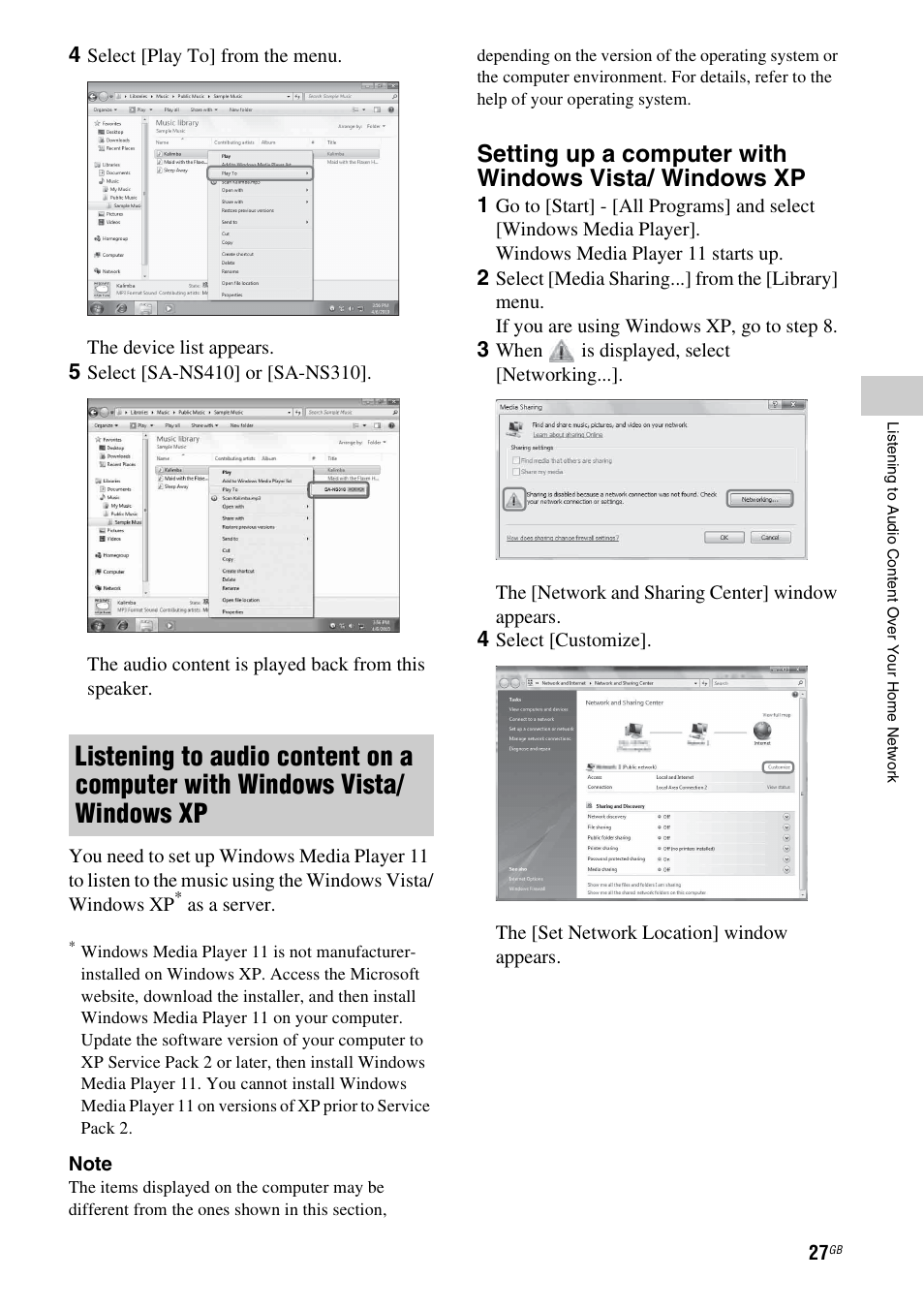 Sony SA-NS310 User Manual | Page 27 / 60