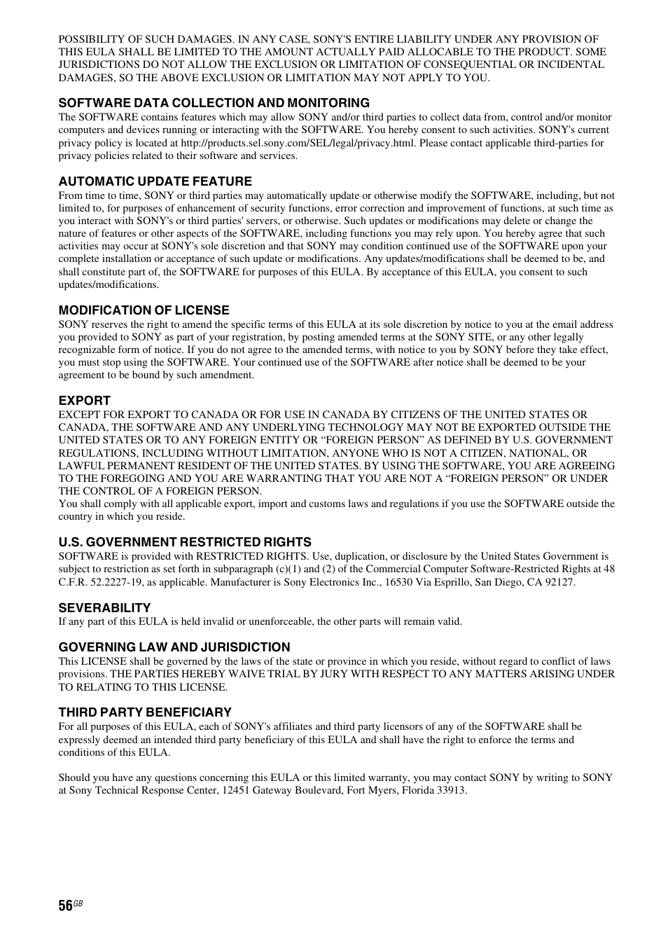 Sony SA-NS310 User Manual | Page 56 / 60