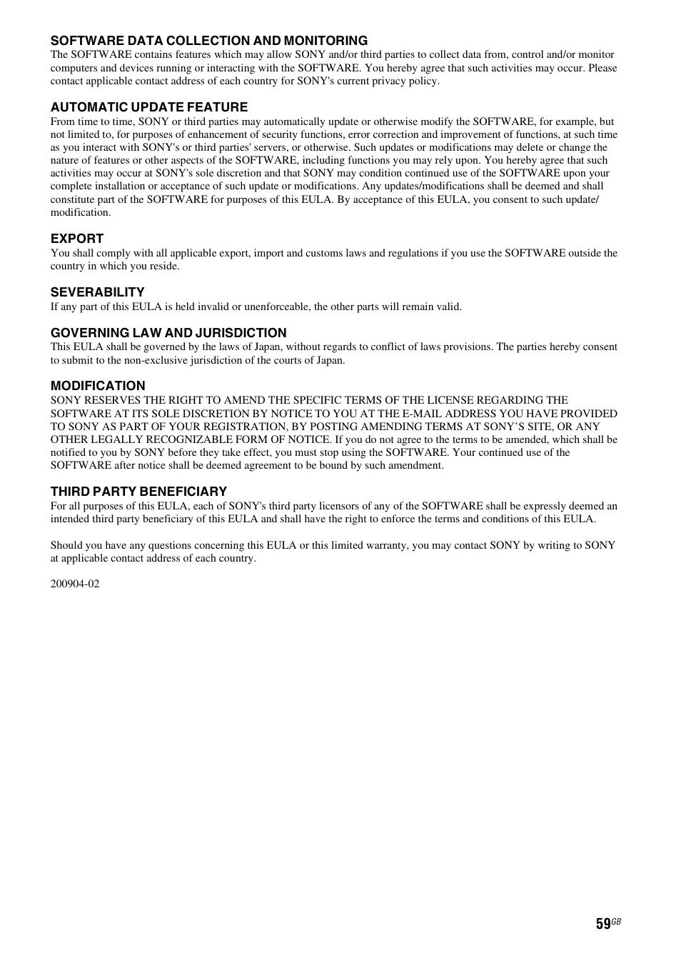 Sony SA-NS310 User Manual | Page 59 / 60