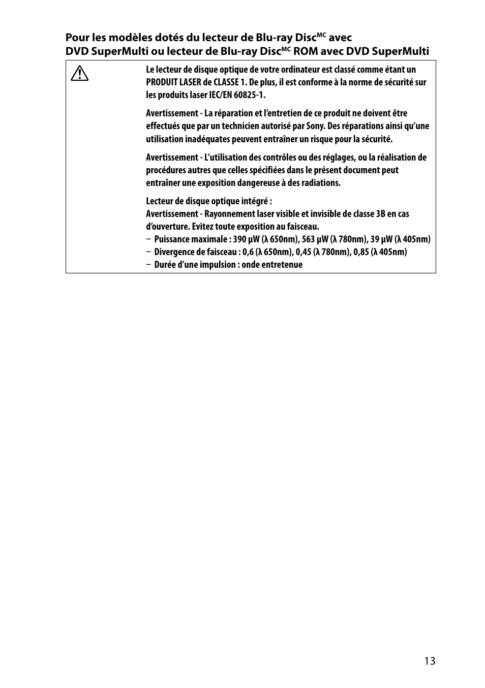 Sony VAIO VPCSA Series User Manual | Page 13 / 44