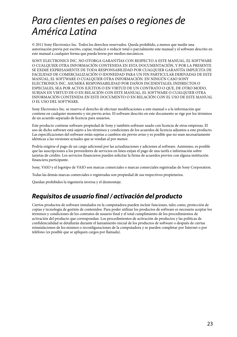 Sony VAIO VPCSA Series User Manual | Page 23 / 44