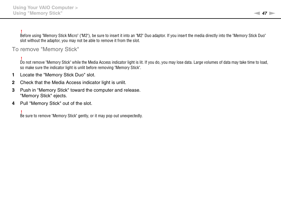 Sony VPCCW2BFX User Manual | Page 47 / 161