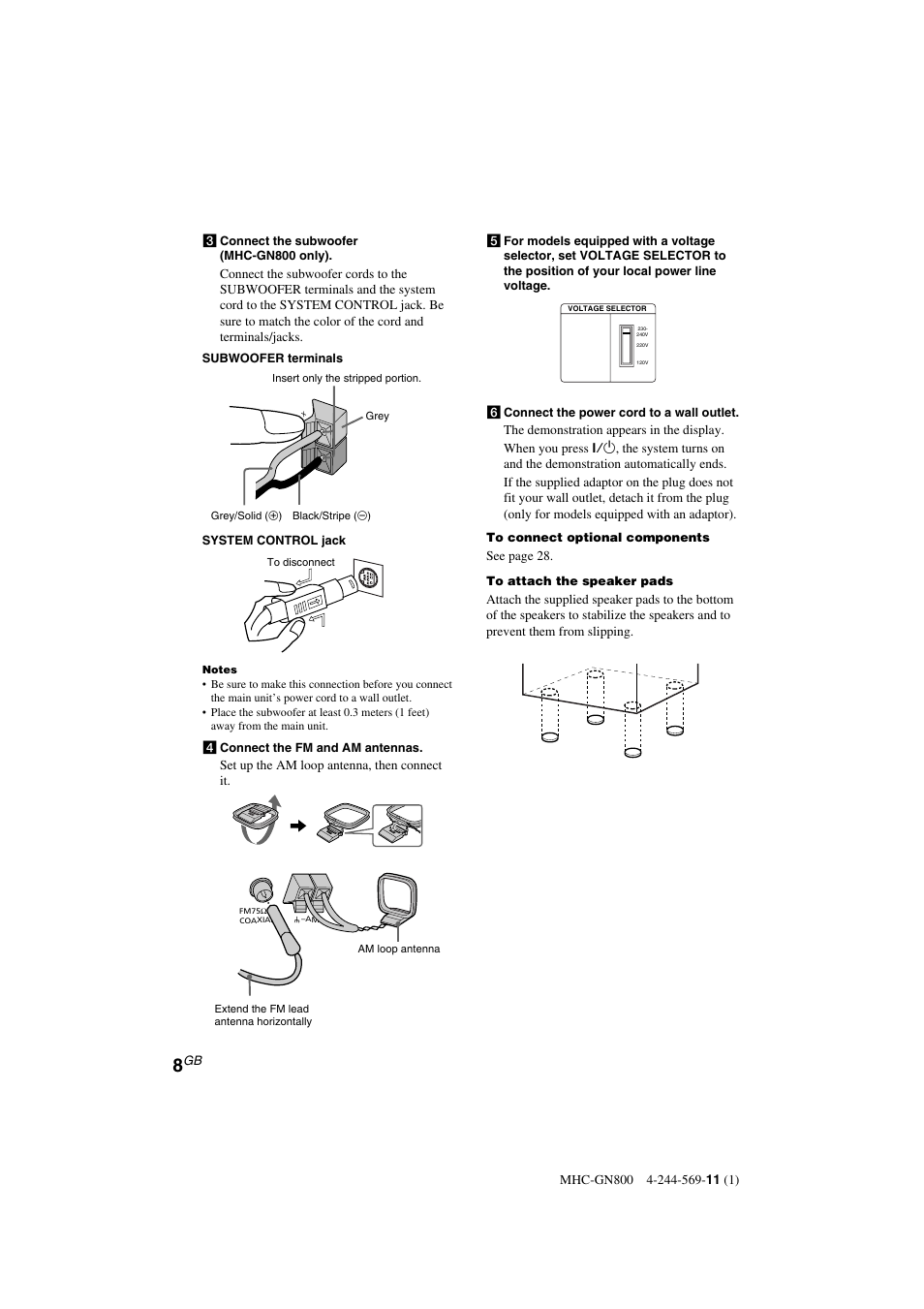 Sony MHC-GX8800 User Manual | Page 8 / 36