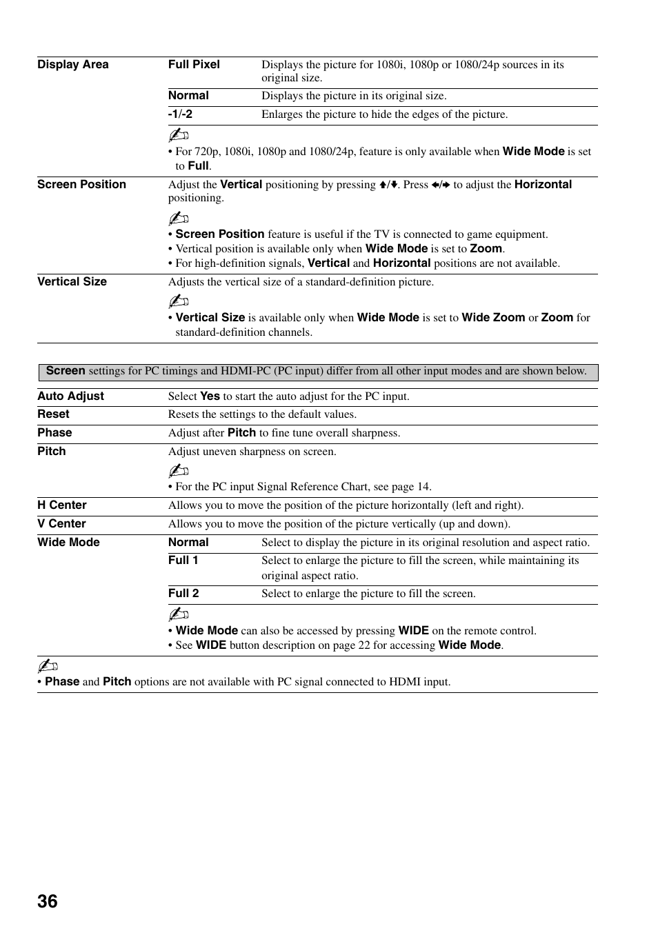 Sony KDL-46W4150 User Manual | Page 36 / 48