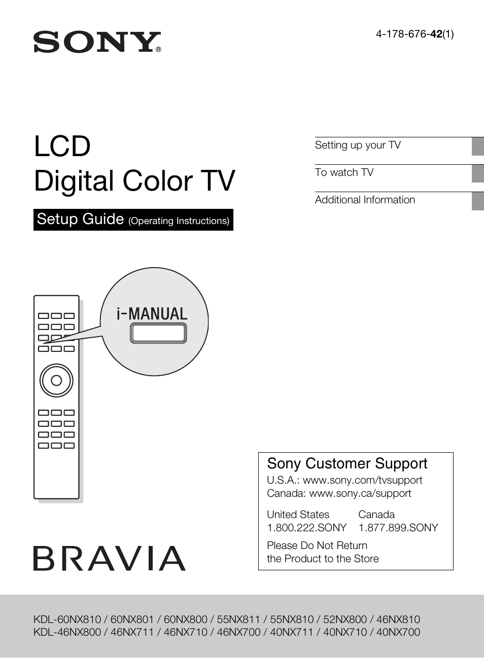 Sony KDL-52NX800 User Manual | 24 pages
