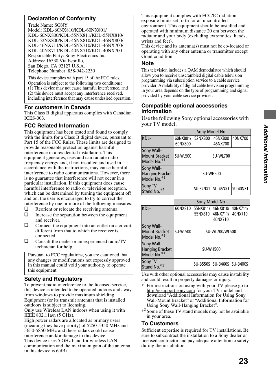 Sony KDL-52NX800 User Manual | Page 23 / 24