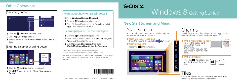 Sony SVS15123CXB User Manual | 2 pages