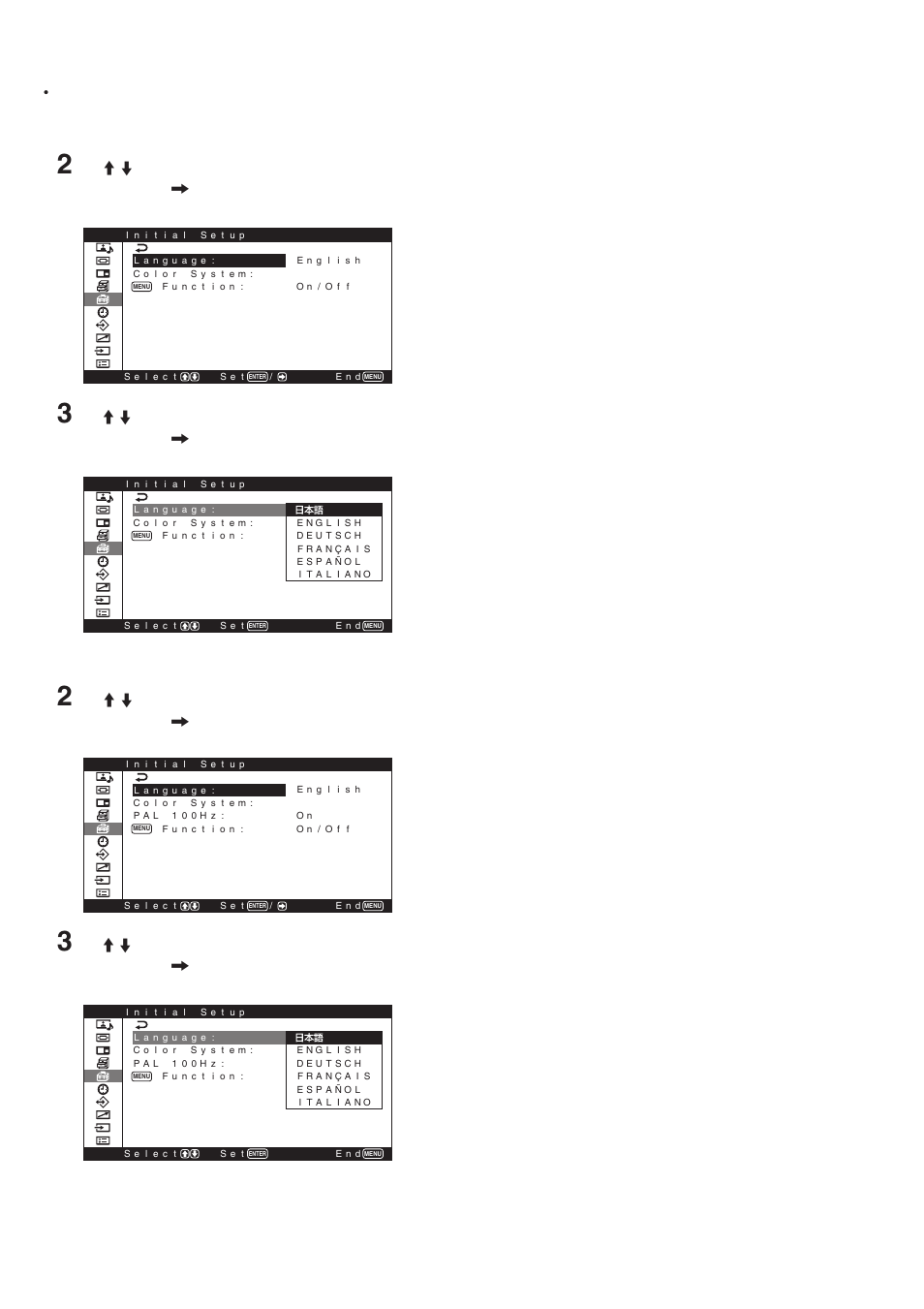 第 42 页 (cs) 选择屏幕语言 （误 | Sony PFM-42V1B User Manual | Page 11 / 11