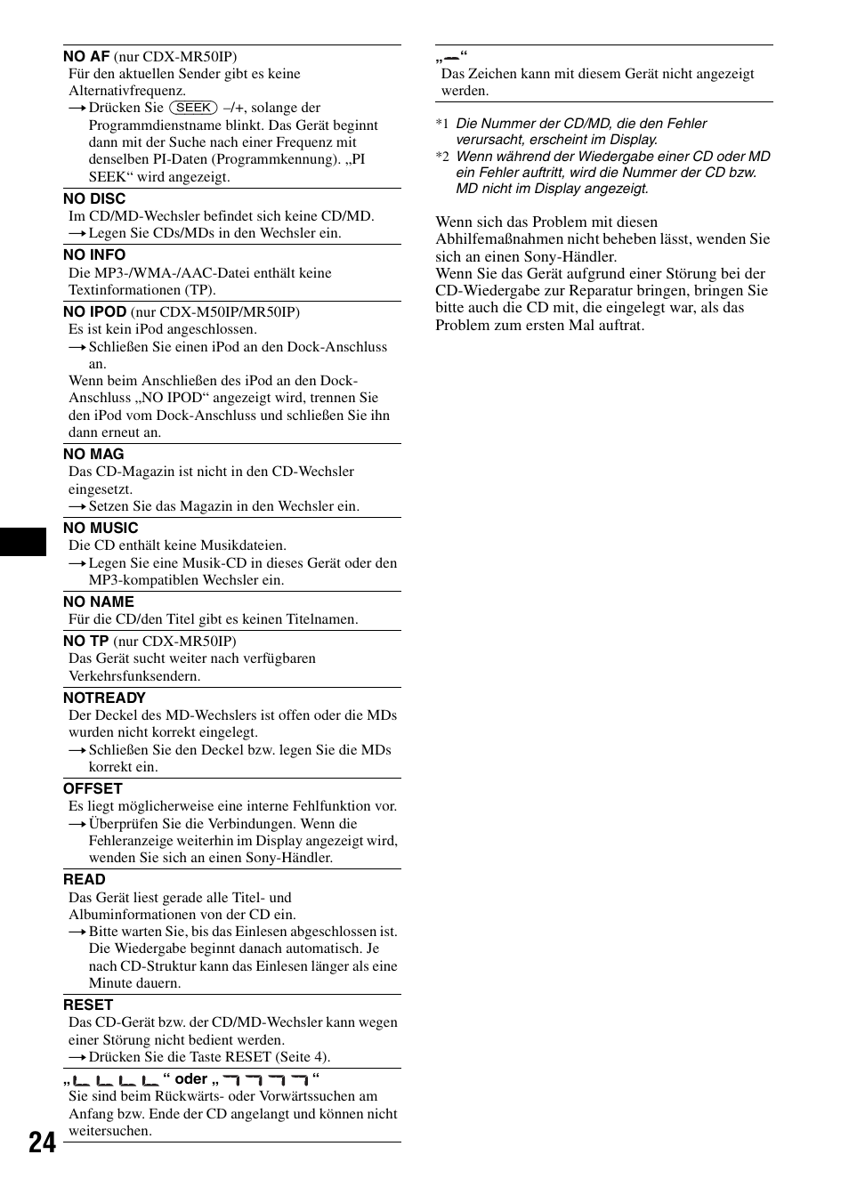 Sony CDX-M30 User Manual | Page 100 / 148