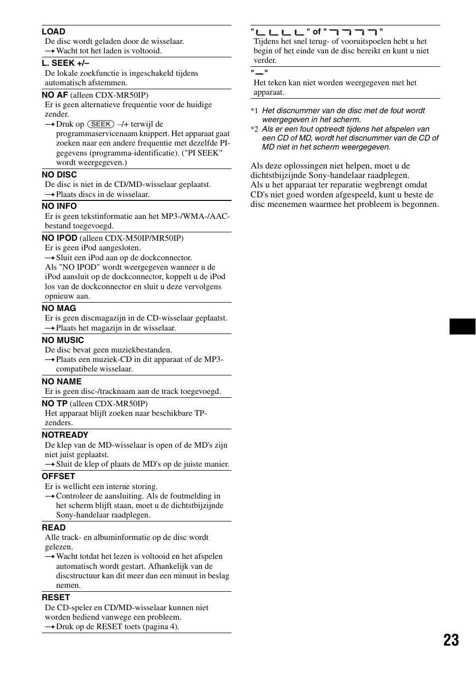 Sony CDX-M30 User Manual | Page 123 / 148