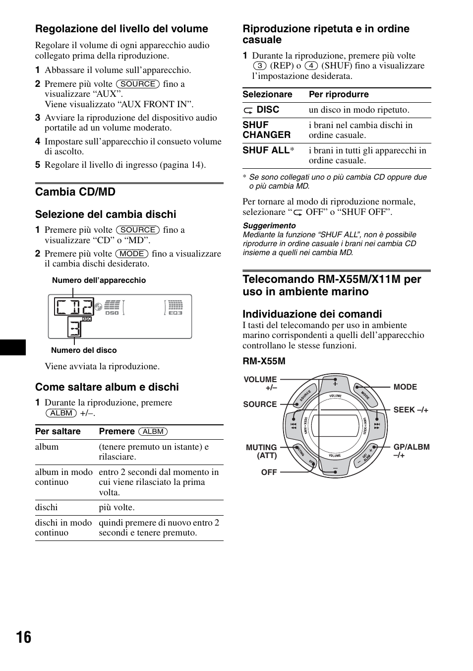 Cambia cd/md | Sony CDX-M30 User Manual | Page 138 / 148