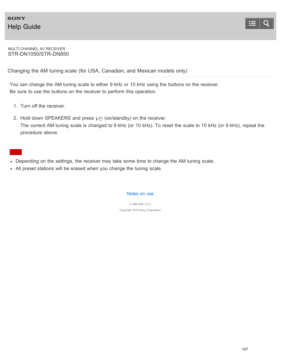Only), Help guide | Sony STR-DN1050 User Manual | Page 138 / 379