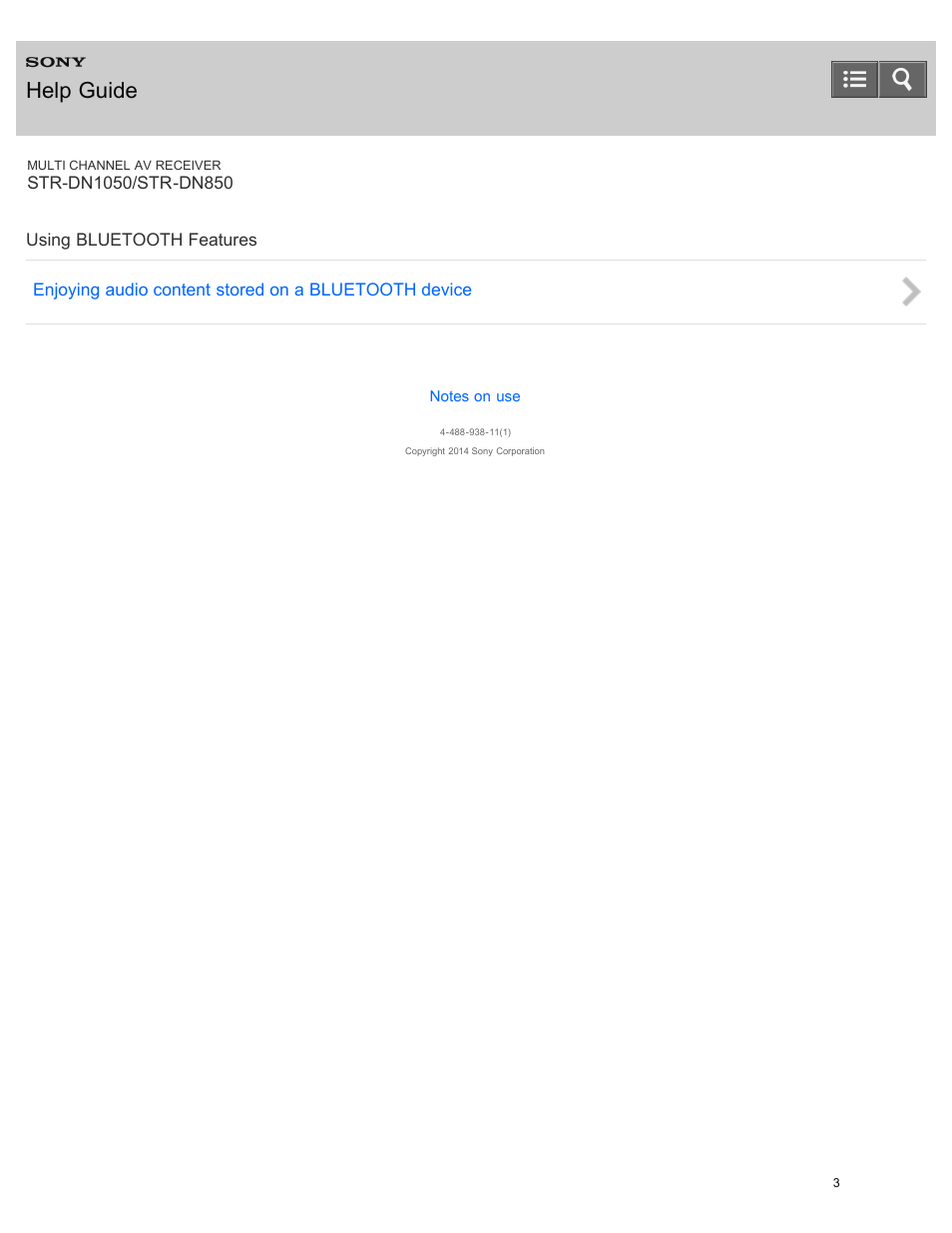Using bluetooth features, Help guide | Sony STR-DN1050 User Manual | Page 14 / 379