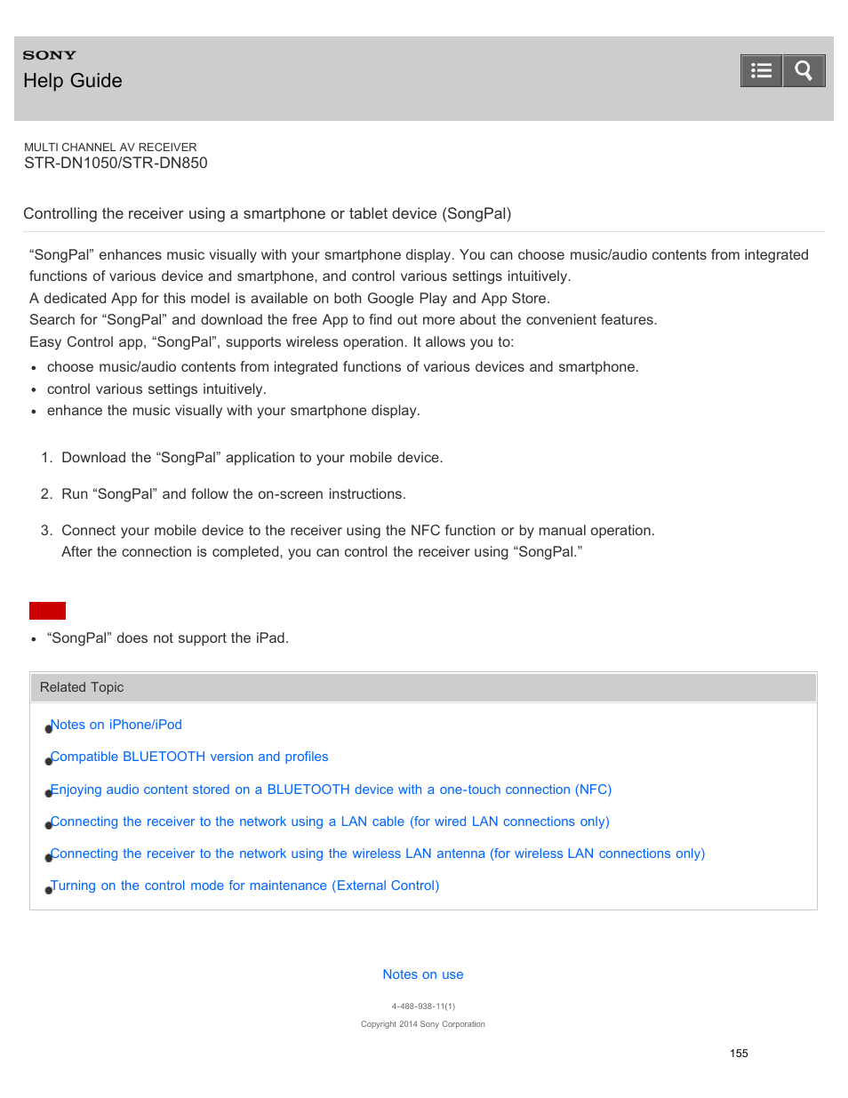 Help guide | Sony STR-DN1050 User Manual | Page 166 / 379
