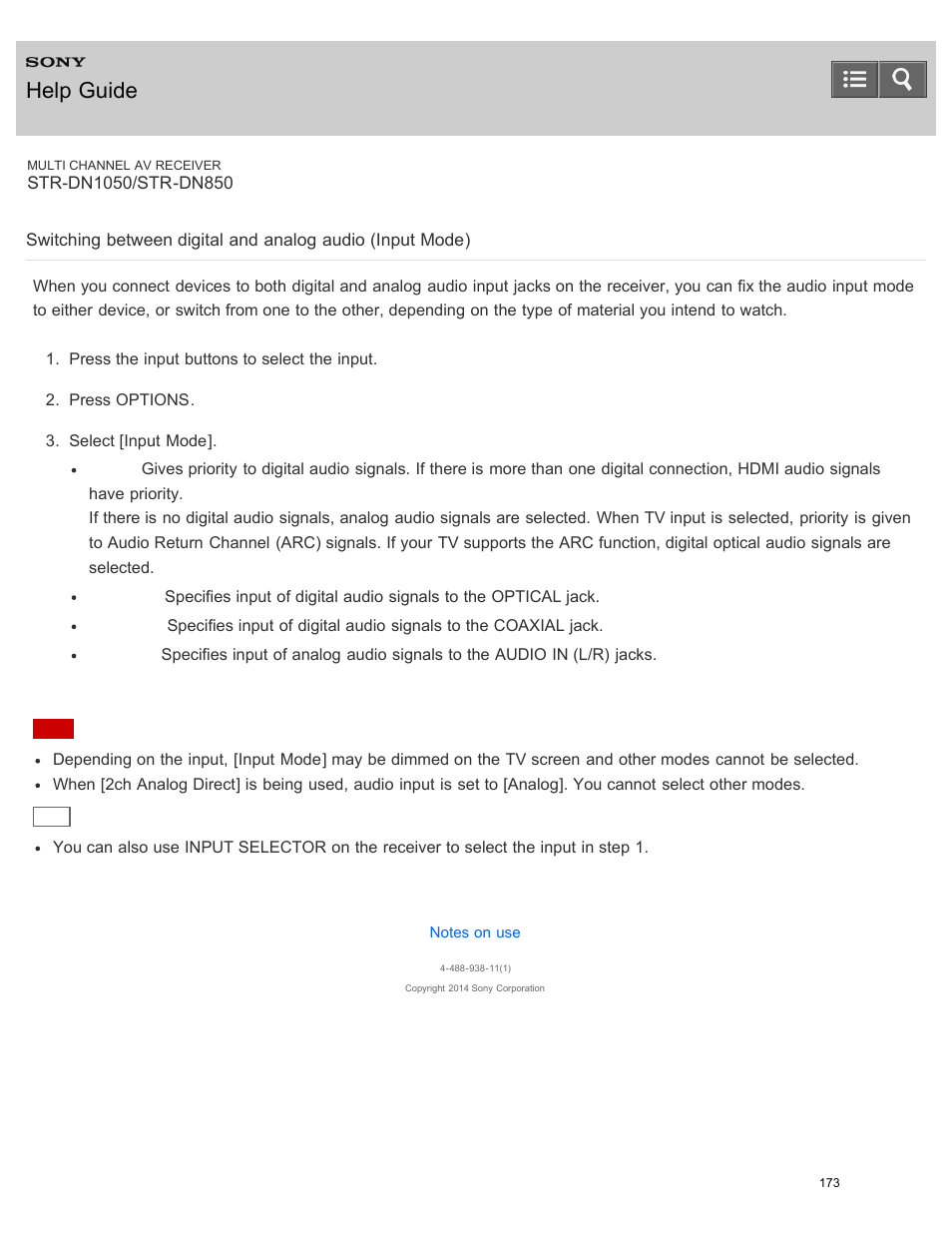 Help guide | Sony STR-DN1050 User Manual | Page 184 / 379