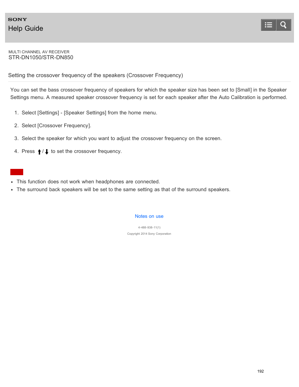 Help guide | Sony STR-DN1050 User Manual | Page 203 / 379