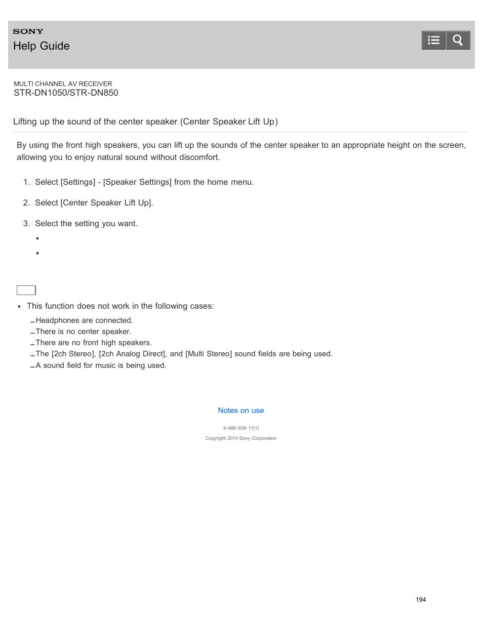 Help guide | Sony STR-DN1050 User Manual | Page 205 / 379
