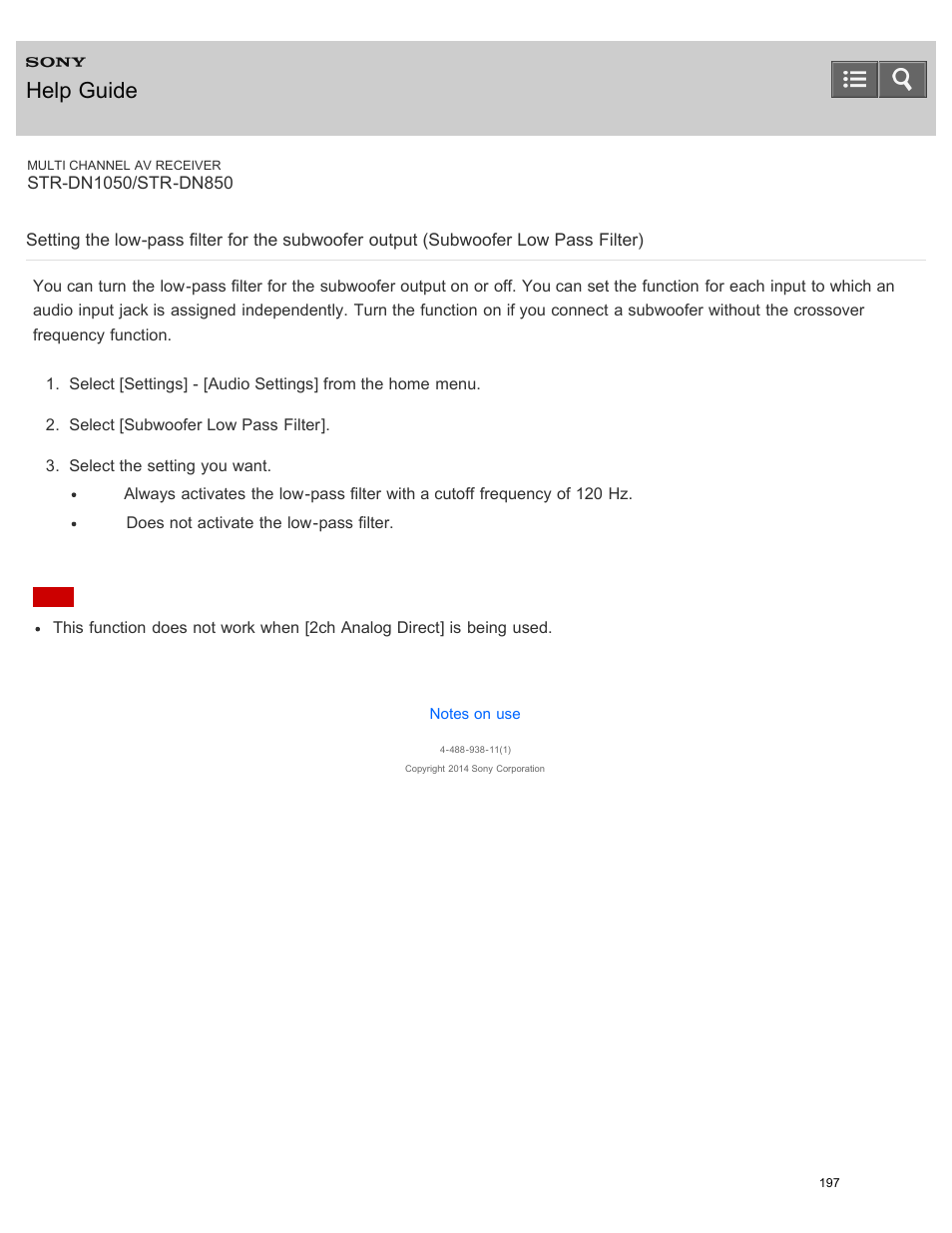 Filter), Help guide | Sony STR-DN1050 User Manual | Page 208 / 379