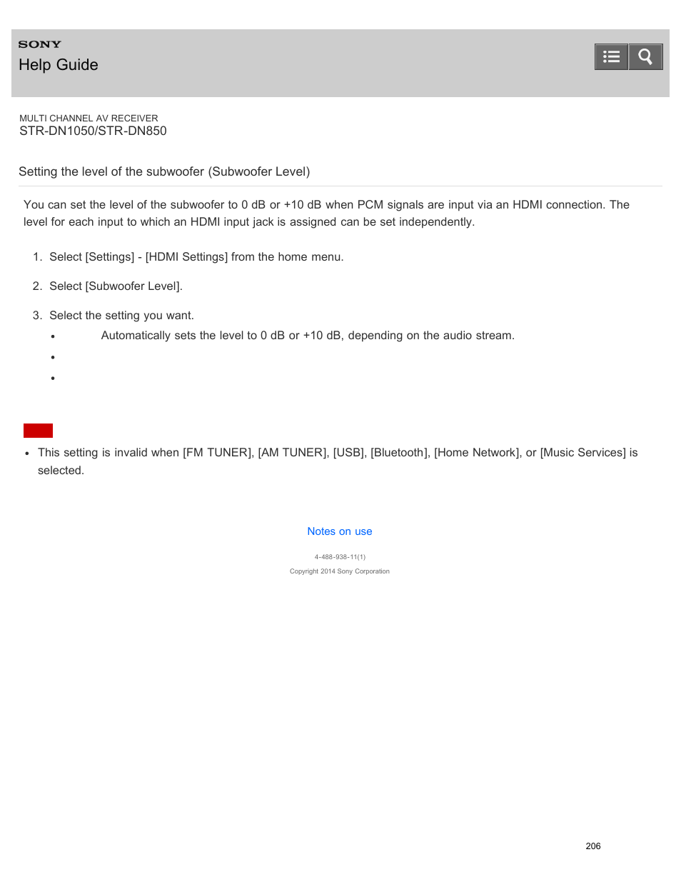 Help guide | Sony STR-DN1050 User Manual | Page 217 / 379