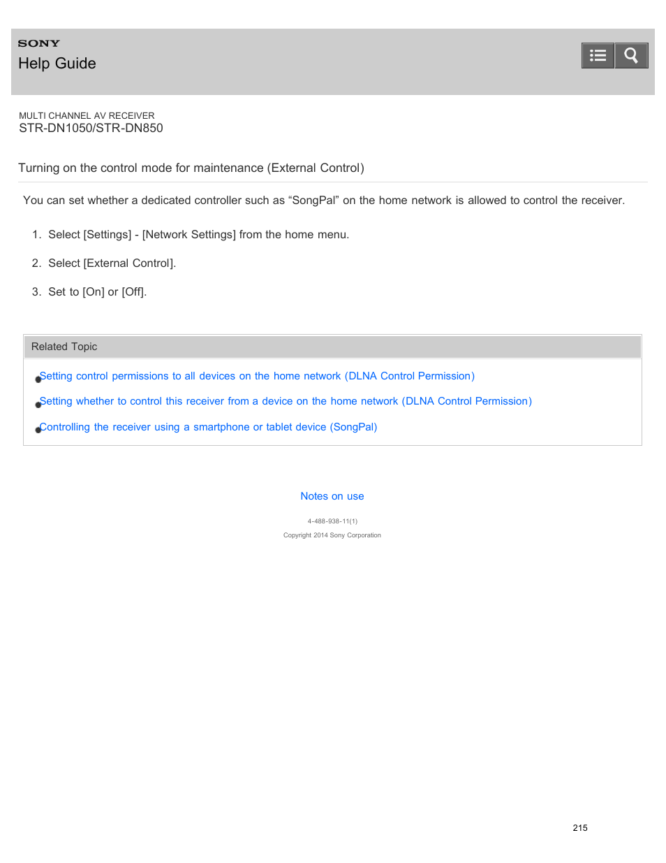 Help guide | Sony STR-DN1050 User Manual | Page 226 / 379