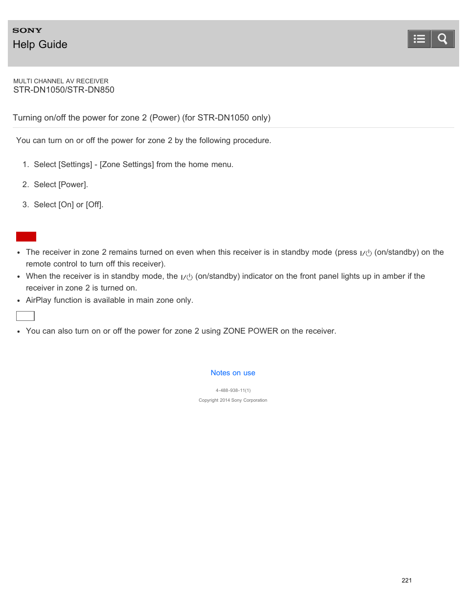 Help guide | Sony STR-DN1050 User Manual | Page 232 / 379