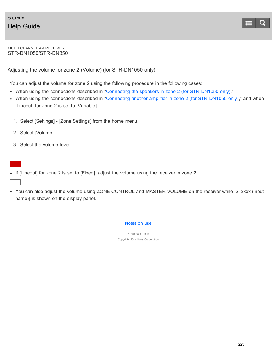 Help guide | Sony STR-DN1050 User Manual | Page 234 / 379