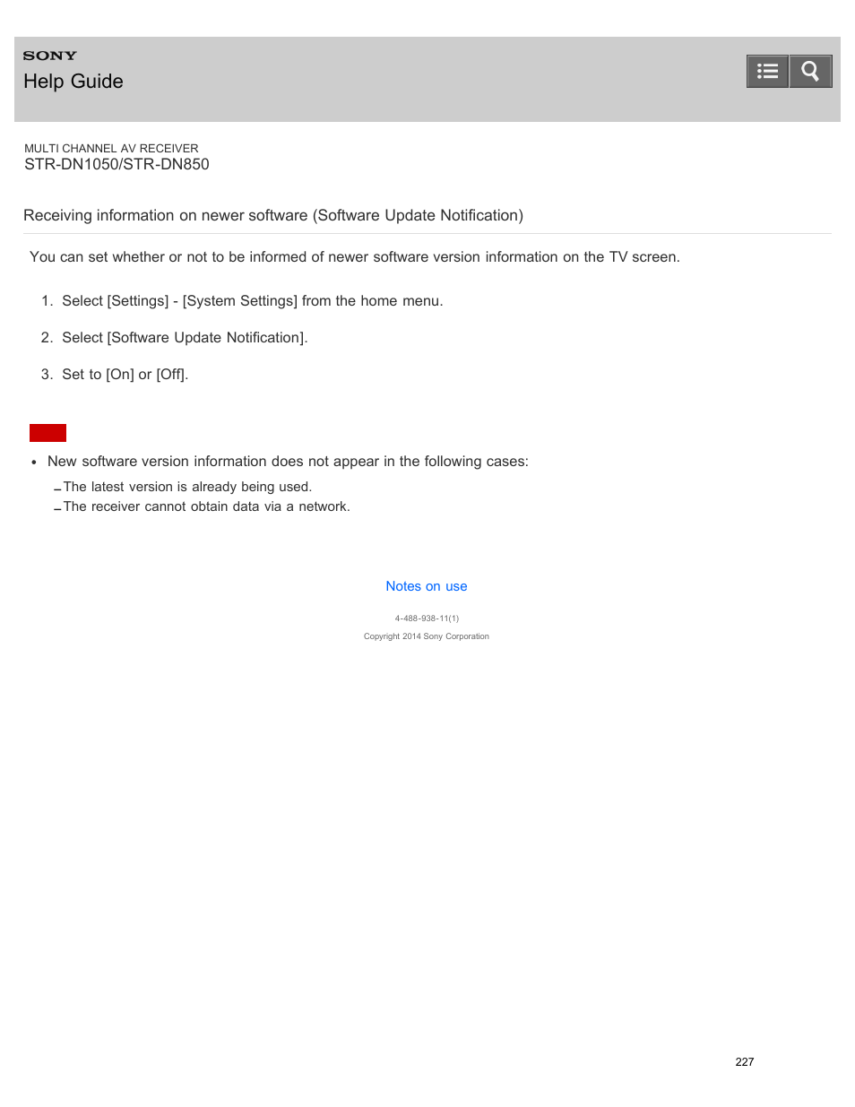 Help guide | Sony STR-DN1050 User Manual | Page 238 / 379