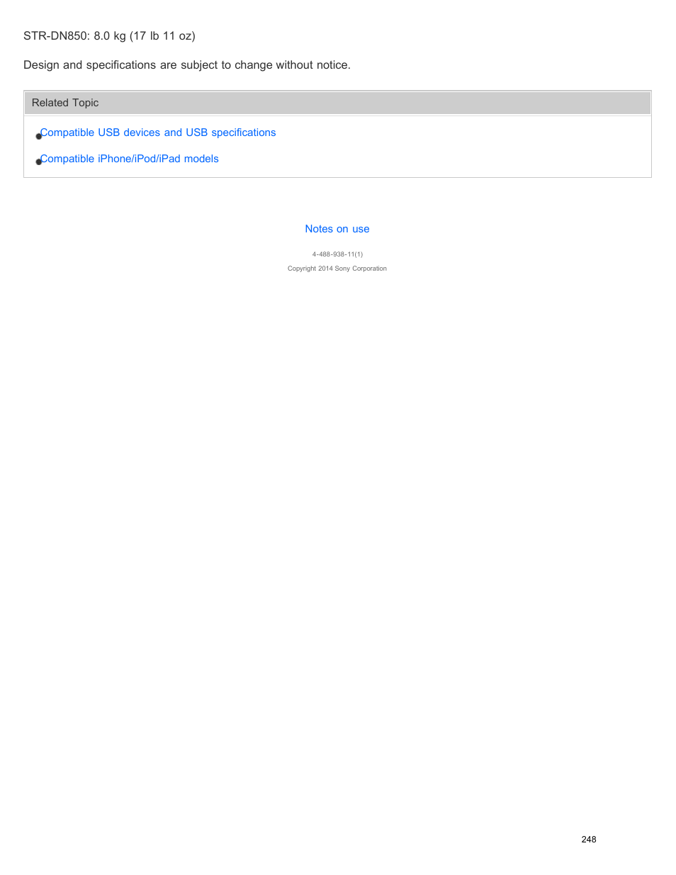 Sony STR-DN1050 User Manual | Page 259 / 379