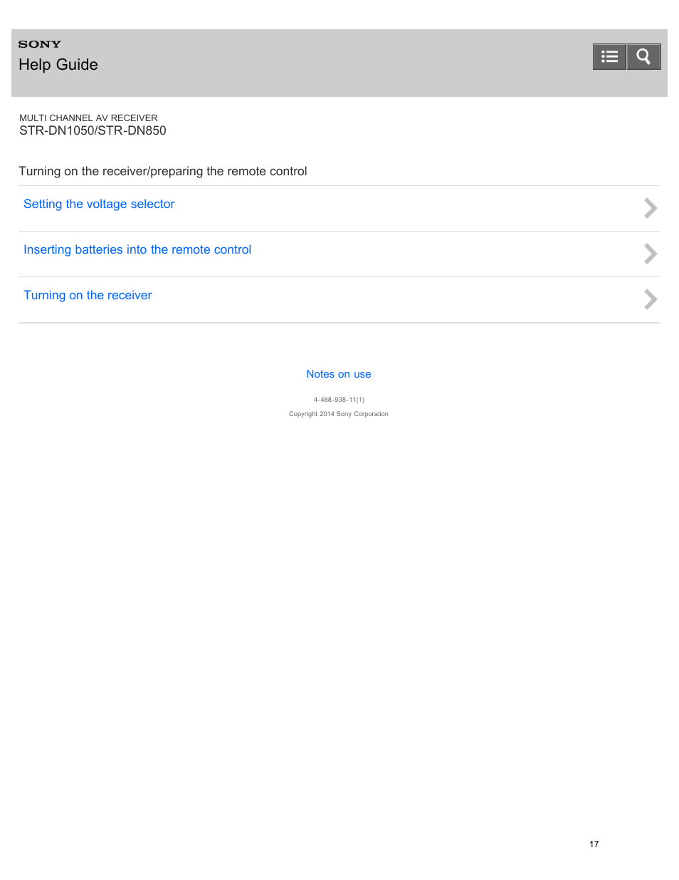 Help guide | Sony STR-DN1050 User Manual | Page 28 / 379