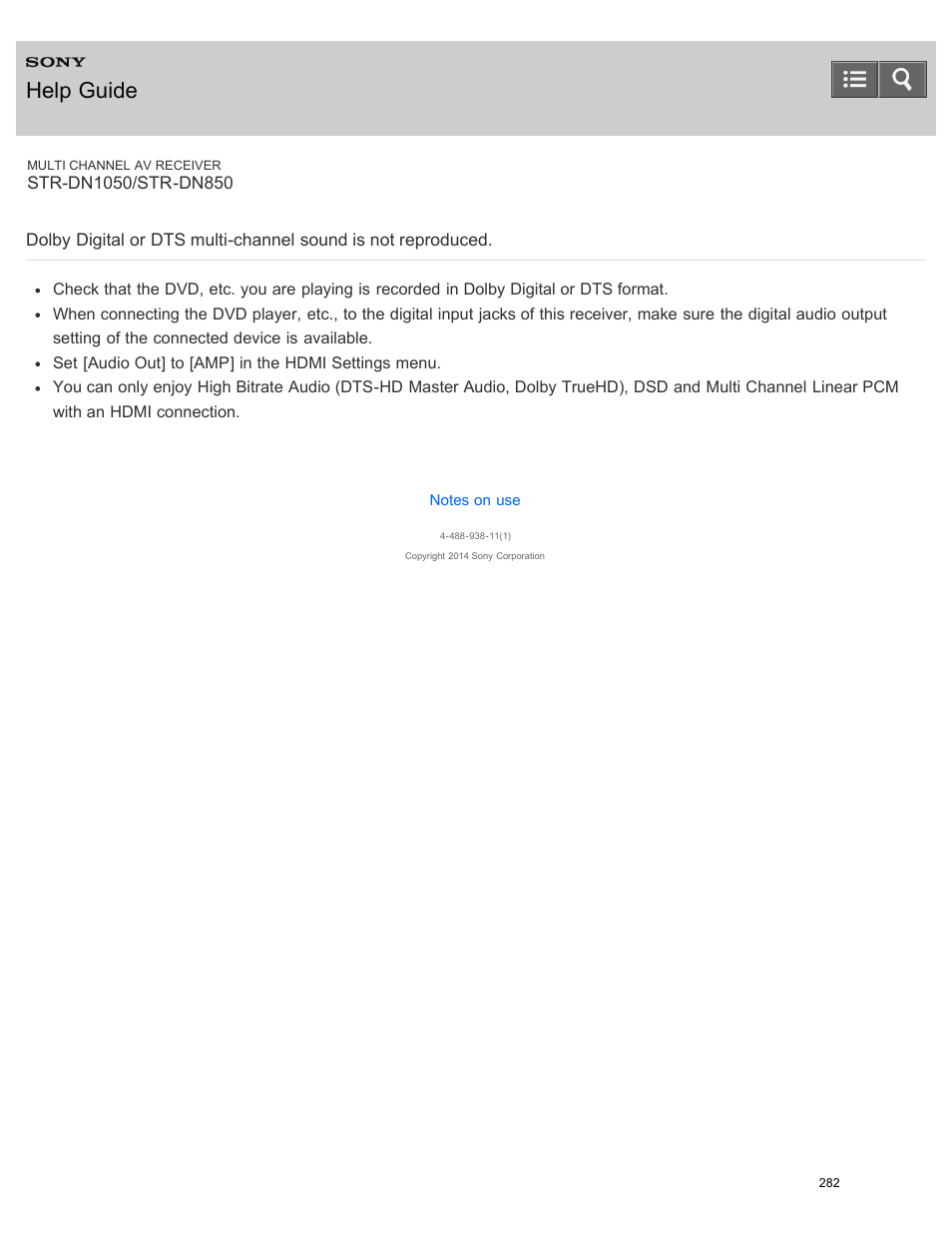 Help guide | Sony STR-DN1050 User Manual | Page 293 / 379