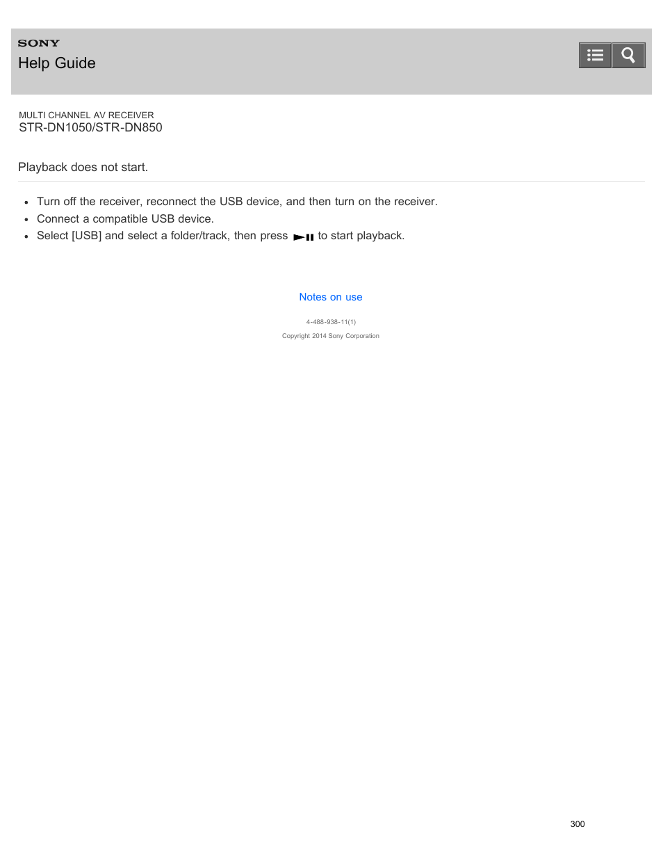 Playback does not start, Help guide | Sony STR-DN1050 User Manual | Page 311 / 379