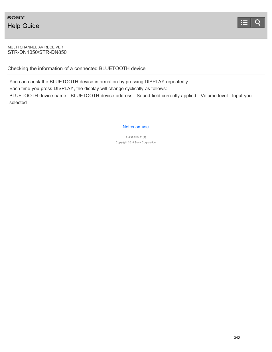Help guide | Sony STR-DN1050 User Manual | Page 353 / 379