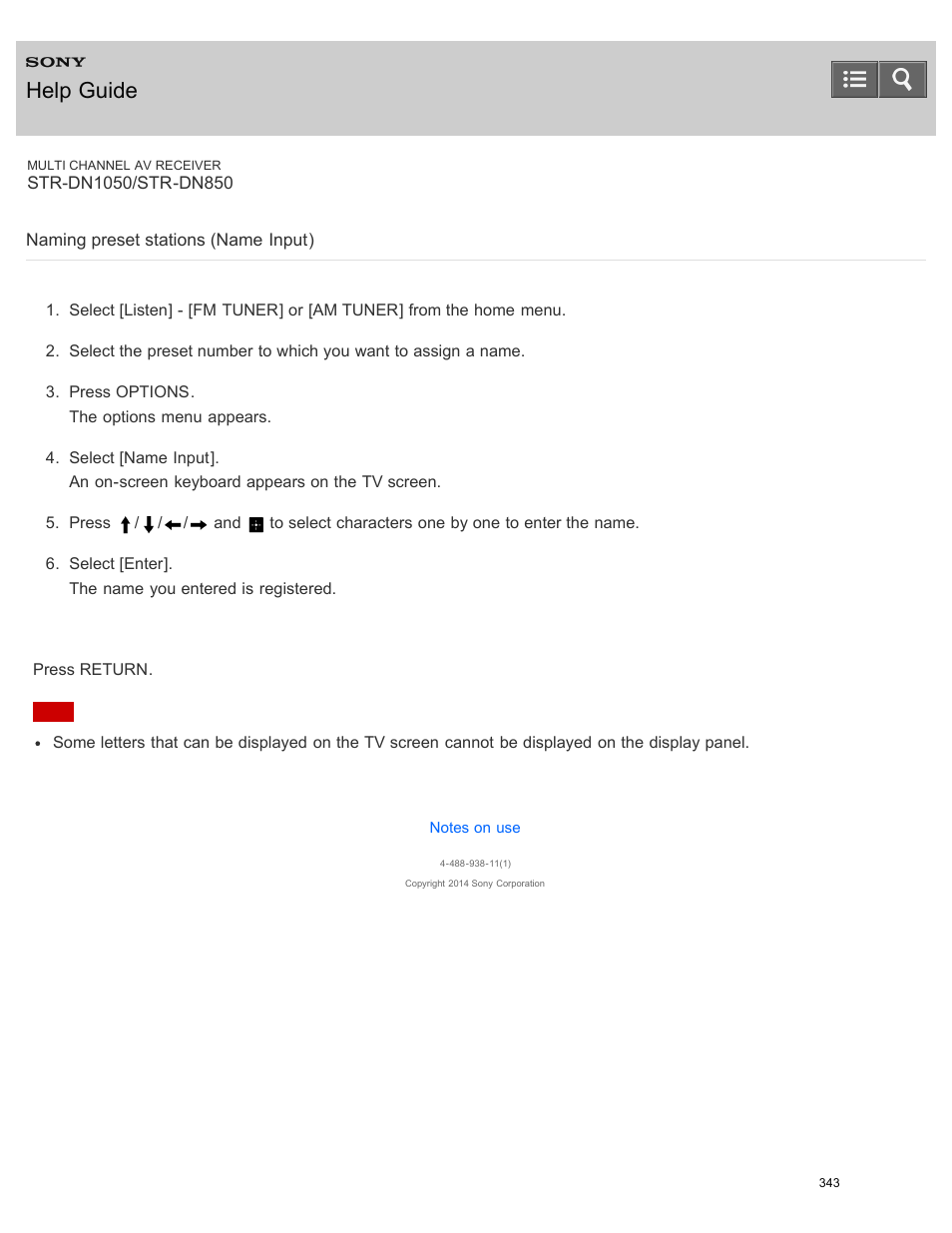 Help guide | Sony STR-DN1050 User Manual | Page 354 / 379
