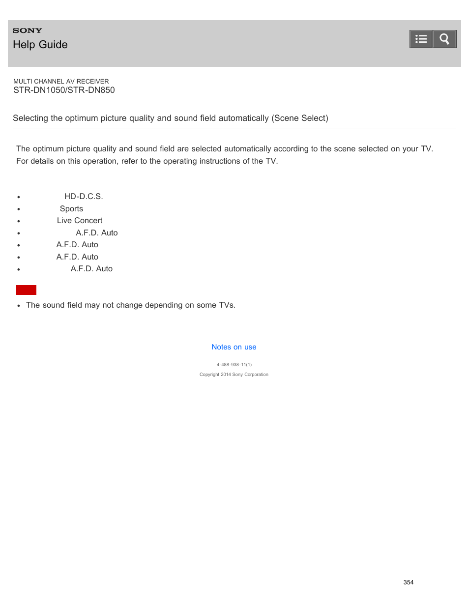 Help guide | Sony STR-DN1050 User Manual | Page 365 / 379