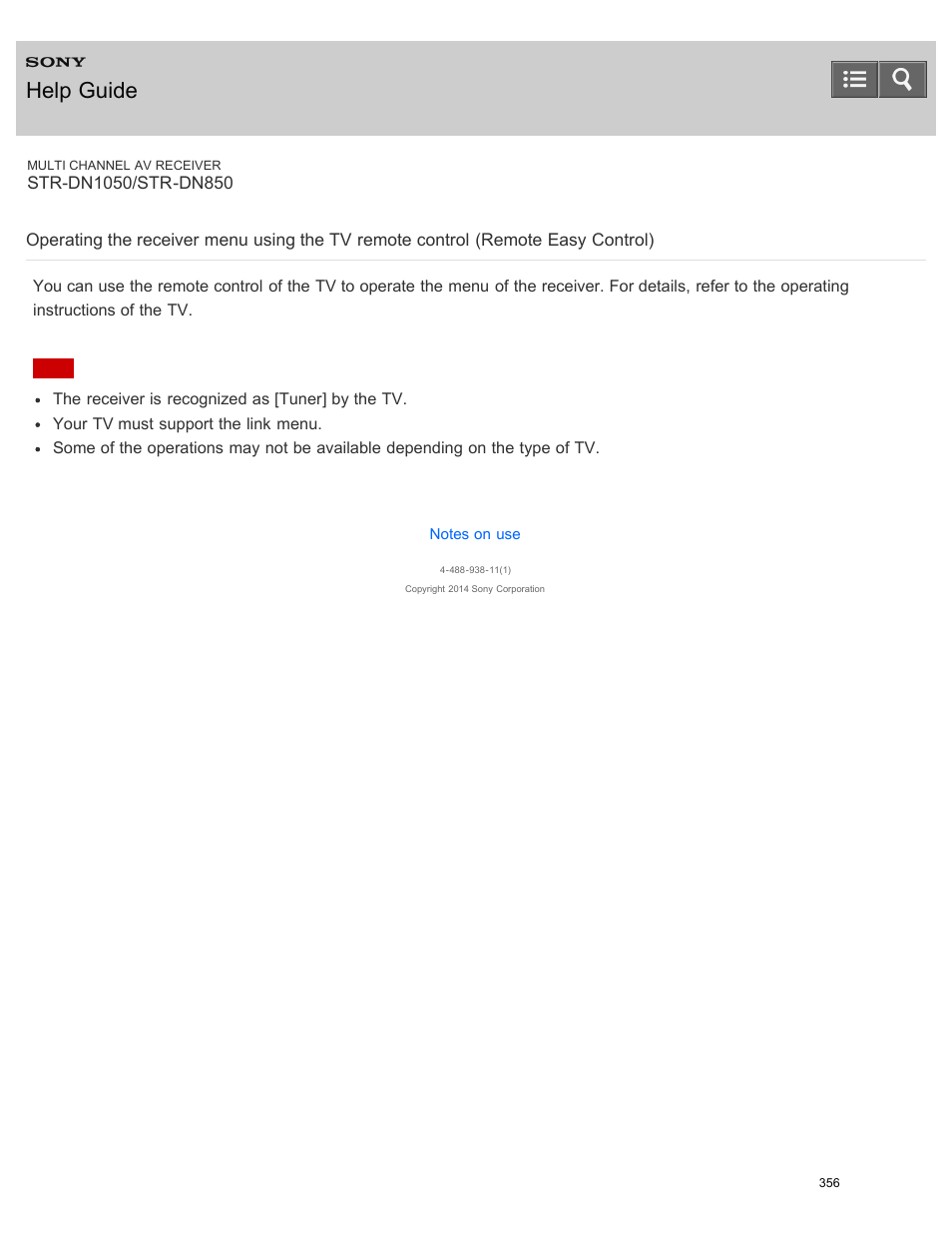 Help guide | Sony STR-DN1050 User Manual | Page 367 / 379