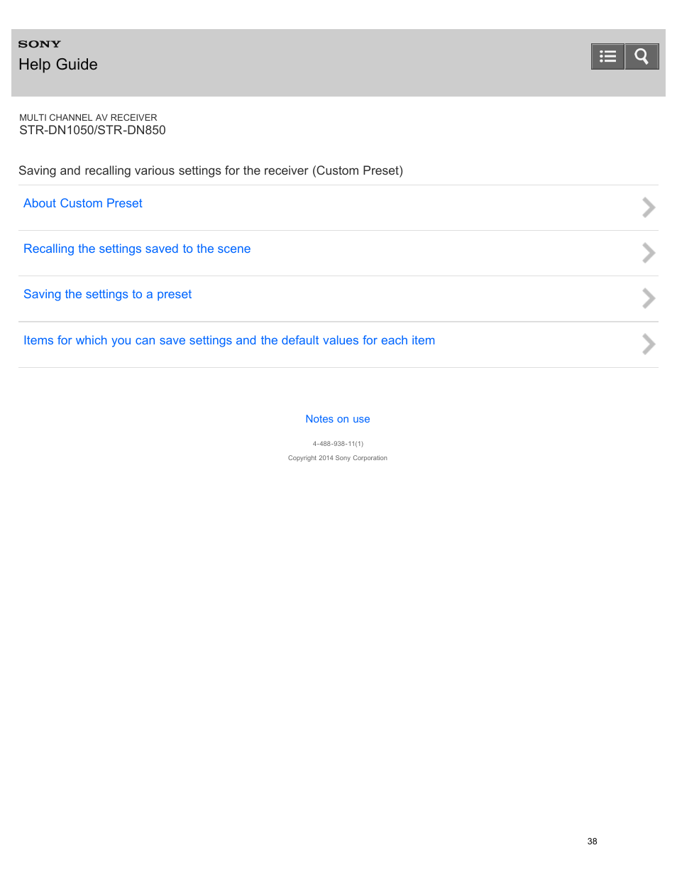 Help guide | Sony STR-DN1050 User Manual | Page 49 / 379