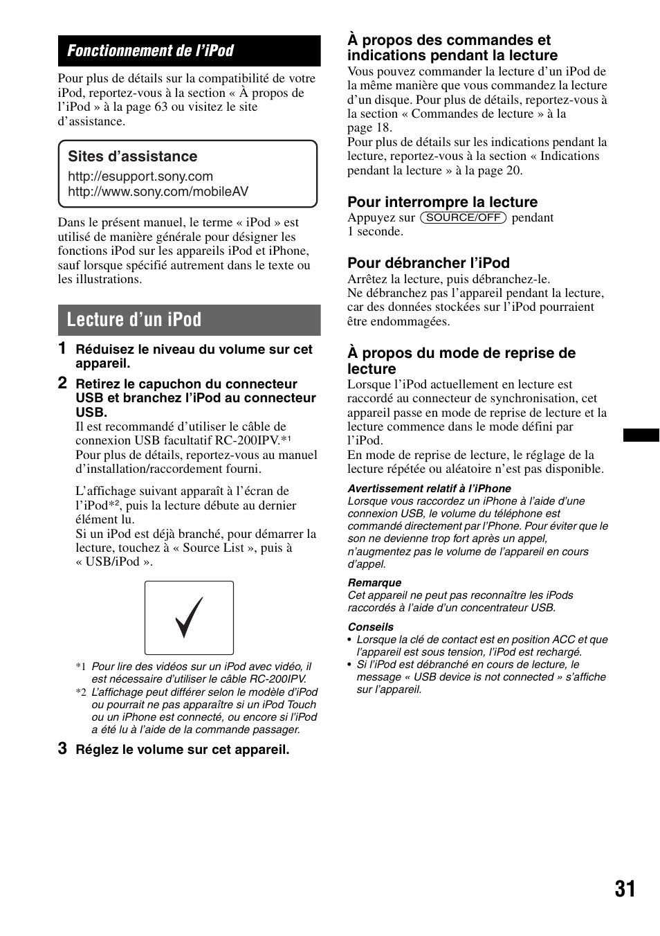 Fonctionnement de l’ipod, Lecture d’un ipod | Sony XAV-70BT User Manual | Page 101 / 220